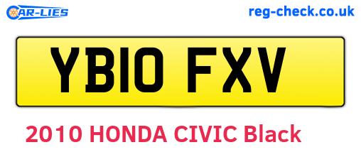 YB10FXV are the vehicle registration plates.