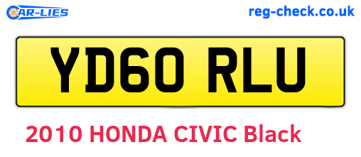 YD60RLU are the vehicle registration plates.
