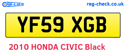 YF59XGB are the vehicle registration plates.