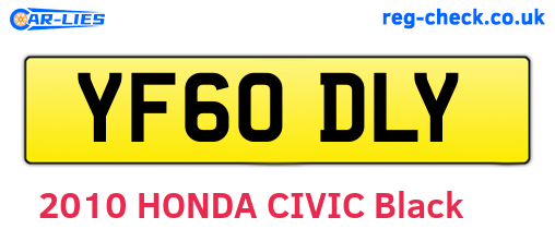 YF60DLY are the vehicle registration plates.