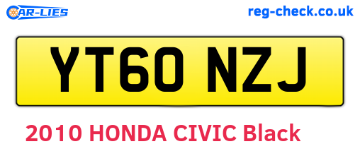 YT60NZJ are the vehicle registration plates.