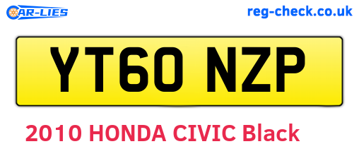 YT60NZP are the vehicle registration plates.