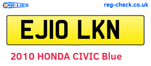 EJ10LKN are the vehicle registration plates.
