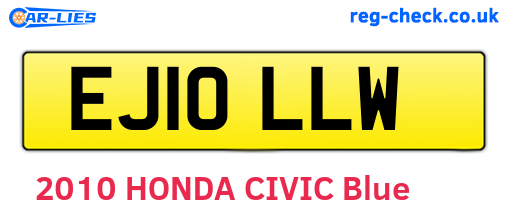 EJ10LLW are the vehicle registration plates.