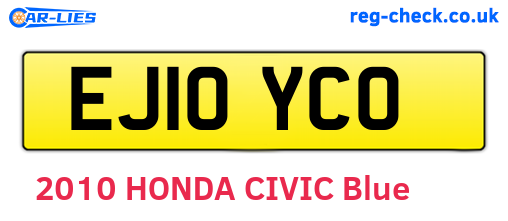EJ10YCO are the vehicle registration plates.