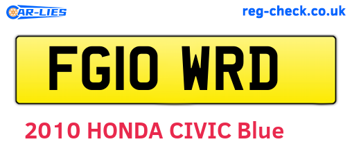 FG10WRD are the vehicle registration plates.