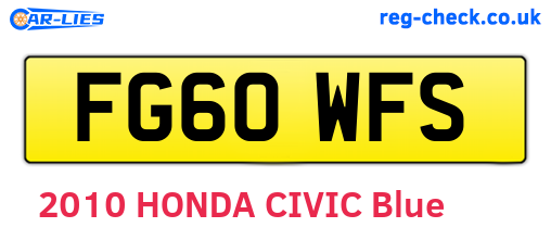 FG60WFS are the vehicle registration plates.