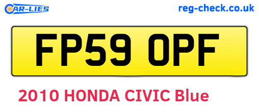 FP59OPF are the vehicle registration plates.
