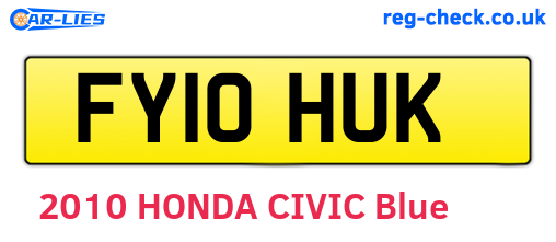 FY10HUK are the vehicle registration plates.