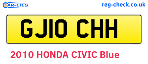 GJ10CHH are the vehicle registration plates.