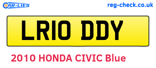 LR10DDY are the vehicle registration plates.