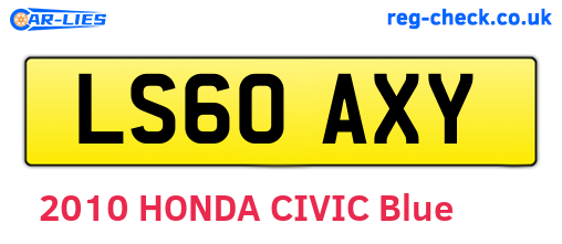 LS60AXY are the vehicle registration plates.