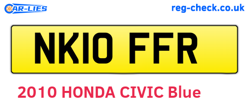 NK10FFR are the vehicle registration plates.
