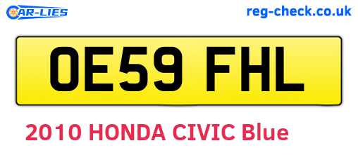 OE59FHL are the vehicle registration plates.