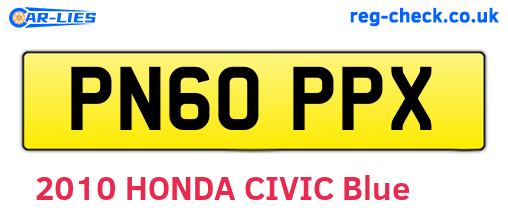 PN60PPX are the vehicle registration plates.