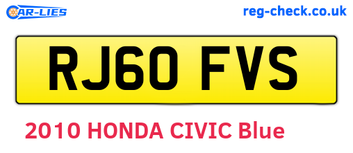 RJ60FVS are the vehicle registration plates.