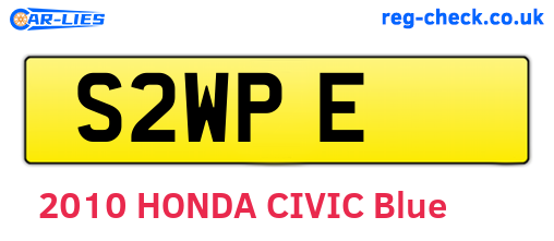 S2WPE are the vehicle registration plates.
