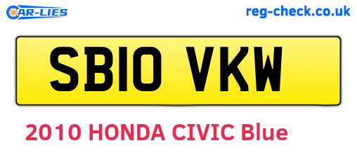 SB10VKW are the vehicle registration plates.