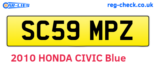 SC59MPZ are the vehicle registration plates.