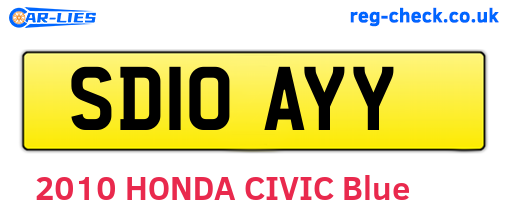 SD10AYY are the vehicle registration plates.