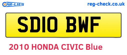 SD10BWF are the vehicle registration plates.