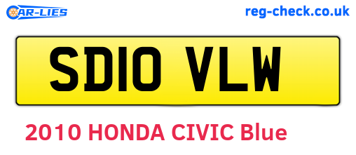SD10VLW are the vehicle registration plates.