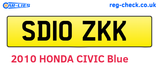SD10ZKK are the vehicle registration plates.