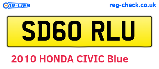 SD60RLU are the vehicle registration plates.