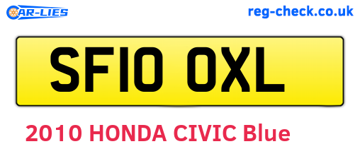 SF10OXL are the vehicle registration plates.