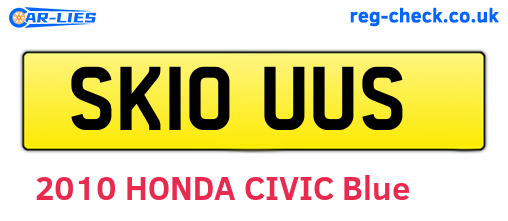 SK10UUS are the vehicle registration plates.