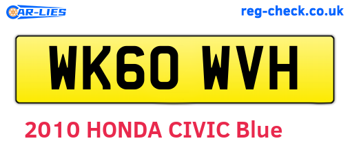 WK60WVH are the vehicle registration plates.
