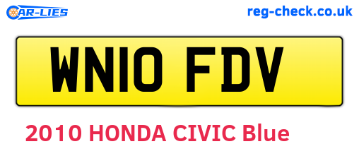 WN10FDV are the vehicle registration plates.