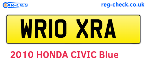 WR10XRA are the vehicle registration plates.