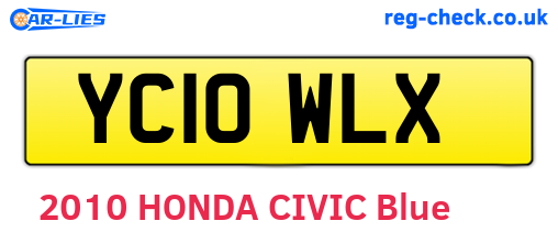 YC10WLX are the vehicle registration plates.