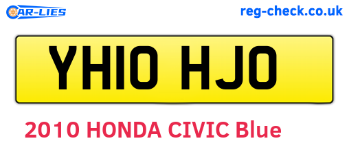 YH10HJO are the vehicle registration plates.