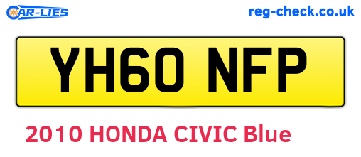 YH60NFP are the vehicle registration plates.