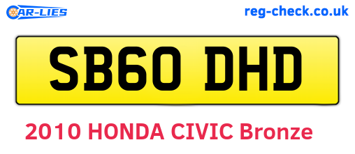 SB60DHD are the vehicle registration plates.