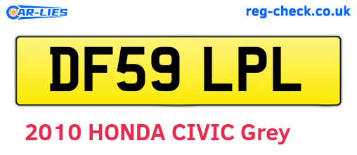 DF59LPL are the vehicle registration plates.