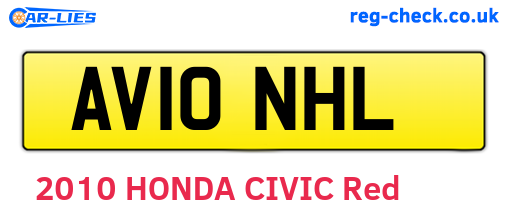 AV10NHL are the vehicle registration plates.