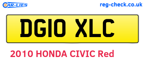DG10XLC are the vehicle registration plates.