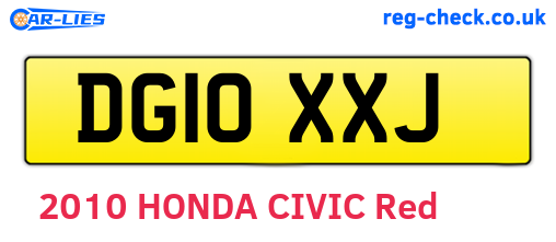 DG10XXJ are the vehicle registration plates.
