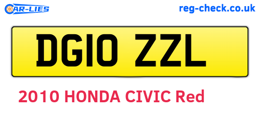DG10ZZL are the vehicle registration plates.