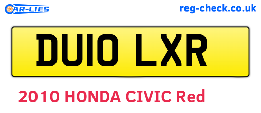 DU10LXR are the vehicle registration plates.