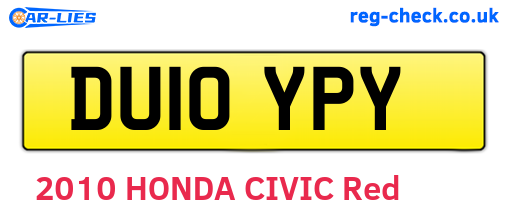 DU10YPY are the vehicle registration plates.