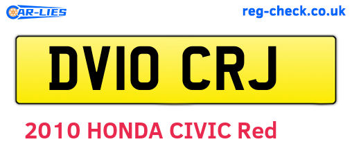 DV10CRJ are the vehicle registration plates.