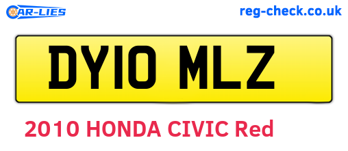 DY10MLZ are the vehicle registration plates.