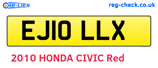 EJ10LLX are the vehicle registration plates.