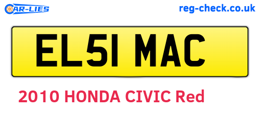 EL51MAC are the vehicle registration plates.