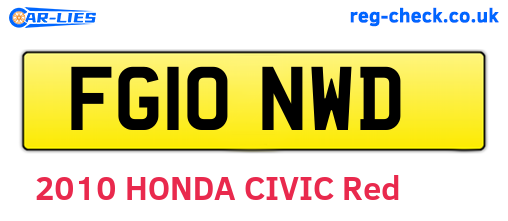 FG10NWD are the vehicle registration plates.