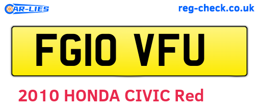 FG10VFU are the vehicle registration plates.